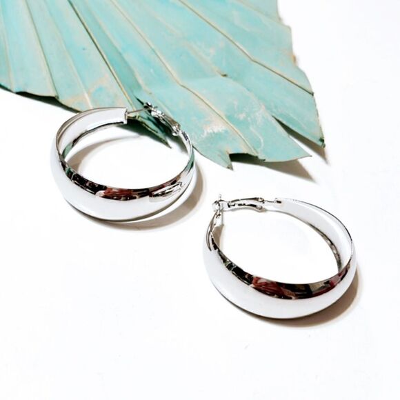 Silver hoop earrings S143 - Picture 1 of 3